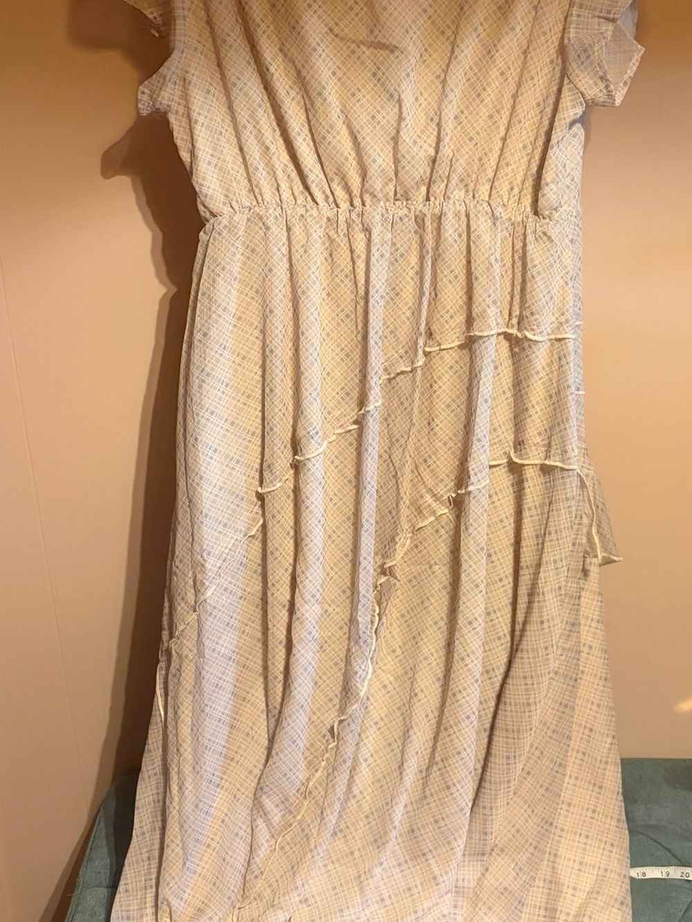 Neutral Ruffle-Front Maxi Dress - Picture 6 of 6